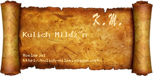 Kulich Milán névjegykártya